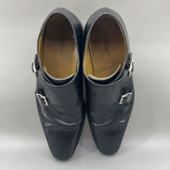 Magnanni Miro‎ Double Monk Strap Shoes Men Size 10 M Black Leather Low Top Dress main image 10